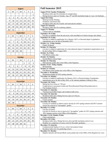 2015-2016 University Calendar