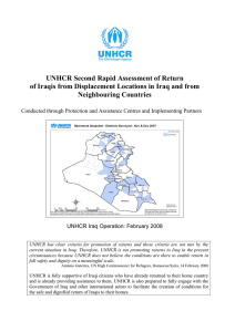 UNHCR Second Rapid Assessment of Return of Iraqis from