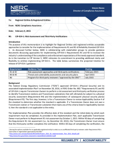 CIP-014 Memo to the ERO 021015