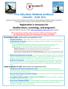 Registration is necessary for Healthy Hours, screenings, and