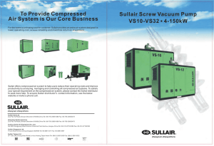 To Provide Compressed Air System is Our Core Business Sullair