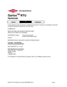 Garlon RTU - The DOW Chemical Company