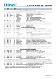 ULM–53L MODBUS RTU COMMANDS