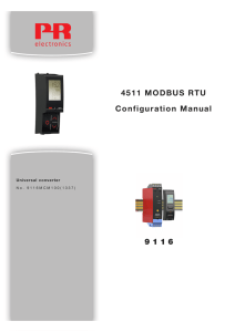 4511 MODBUS RTU Configuration Manual 9116