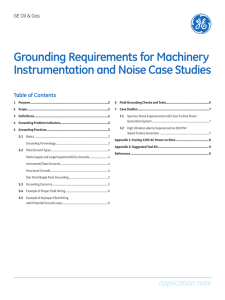 Grounding Requirements for Machinery Instrumentation and Noise