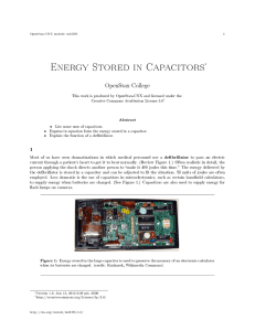 Energy Stored in Capacitors