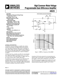 AD628 High Common-Mode Voltage Programmable Gain