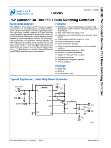 LM5085 75V Constant On-Time PFET Buck