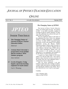 journal of physics teacher education online