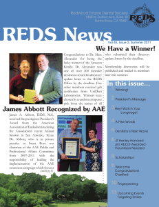 In this issue... We Have a Winner! James Abbott Recognized by AAE