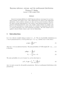 Bayesian inference, entropy, and the multinomial distribution