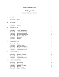 TABLE OF CONTENTS CONSTITUTION OF ALPHA PI MU