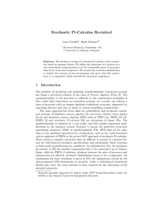 Stochastic Pi-Calculus Revisited