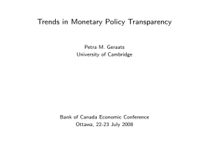 Trends in Monetary Policy Transparency