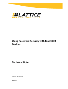 Using Password Security with MachXO3 Devices