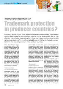 Trademark protection in producer countries?