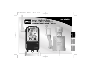 Toro Wireless Rainsensor User Guide