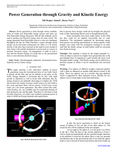 Power Generation through Gravity and Kinetic Energy