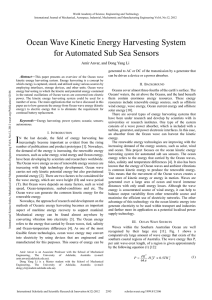 Ocean Wave Kinetic Energy Harvesting System for Automated Sub