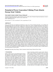 Potential of Power Generation Utilizing Waste Kinetic Energy from