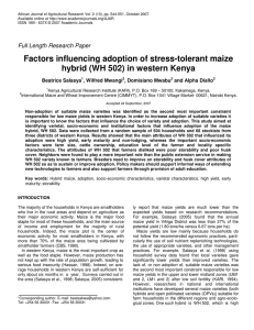 Factors influencing adoption of stress