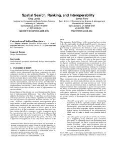 Spatial Search, Ranking, and Interoperability