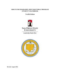 SDSU/UCSB GEOGRAPHY JOINT DOCTORAL PROGRAM