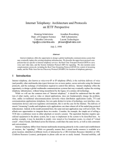 Internet Telephony: Architecture and Protocols an IETF Perspective
