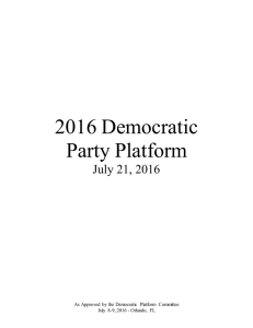 2016 Democratic Party Platform - Democratic National Convention