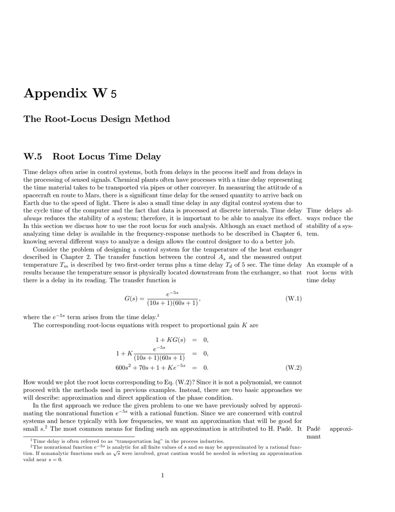 Root Locus With Time Delay