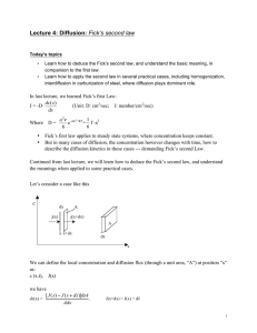 Lecture 4: Diffusion: Fick`s second law