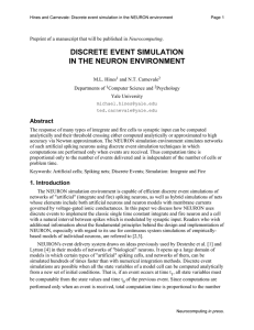 discrete event simulation in the neuron environment