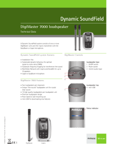 Technical Data Dynamic SoundField DigiMaster 7000 loudspeaker