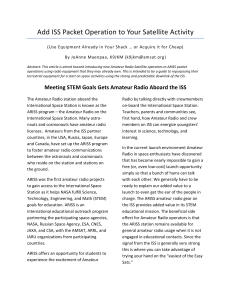 Add ISS Packet Operation to Your Satellite Activity