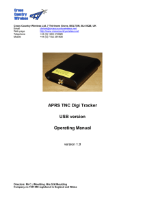CCW APRS TNC Digi Tracker Operating Manual