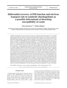 Differential recovery of PSII function and electron transport rate in