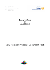 Rotary Club Auckland New Member Proposal Document Pack