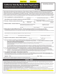California Vote-By-Mail Ballot Application
