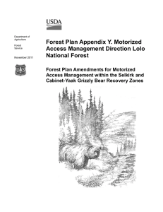 Forest Plan Appendix Y. Motorized Access Management Direction