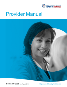 Provider Manual - New Hampshire Healthy Families