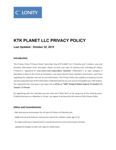 KTK PLANET LLC PRIVACY POLICY