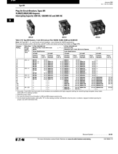 Plug-On Circuit Breakers, Types BR 10,000/22,000/42,000 Amperes