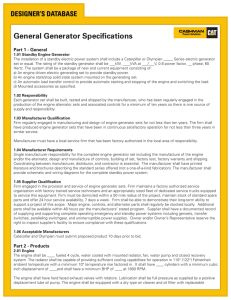 General Generator Specifications
