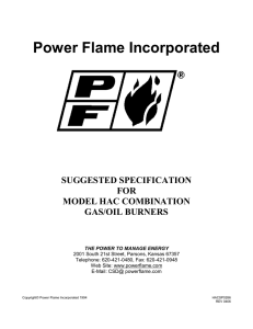 Type HAC Suggested Specs - Power Flame Incorporated