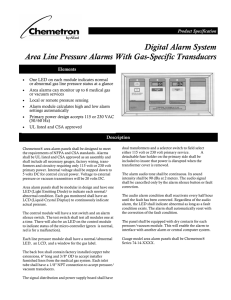 Digital Alarm System Area Line Pressure Alarms With Gas