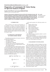 Diagnostics of Commutator DC Motor Basing on Spectral Analysis of