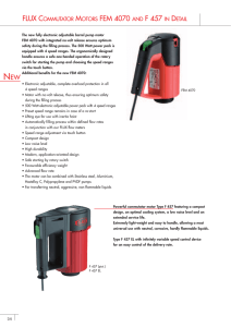 FLUX COMMUTATOR MOTORS FEM 4070 AND F 457 IN DETAIL