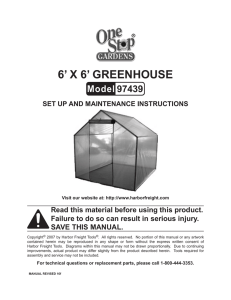 6` x 6` Greenhouse - Harbor Freight Tools