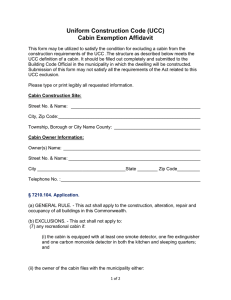 Uniform Construction Code (UCC) Cabin Exemption Affidavit
