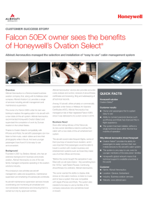 Falcon 50EX owner sees the benefits of Honeywell`s Ovation Select®